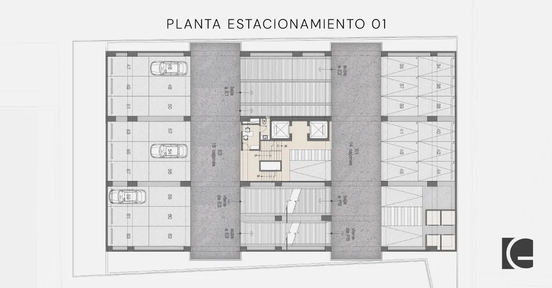 Vista del estacionamiento 01 del edificio Park premier