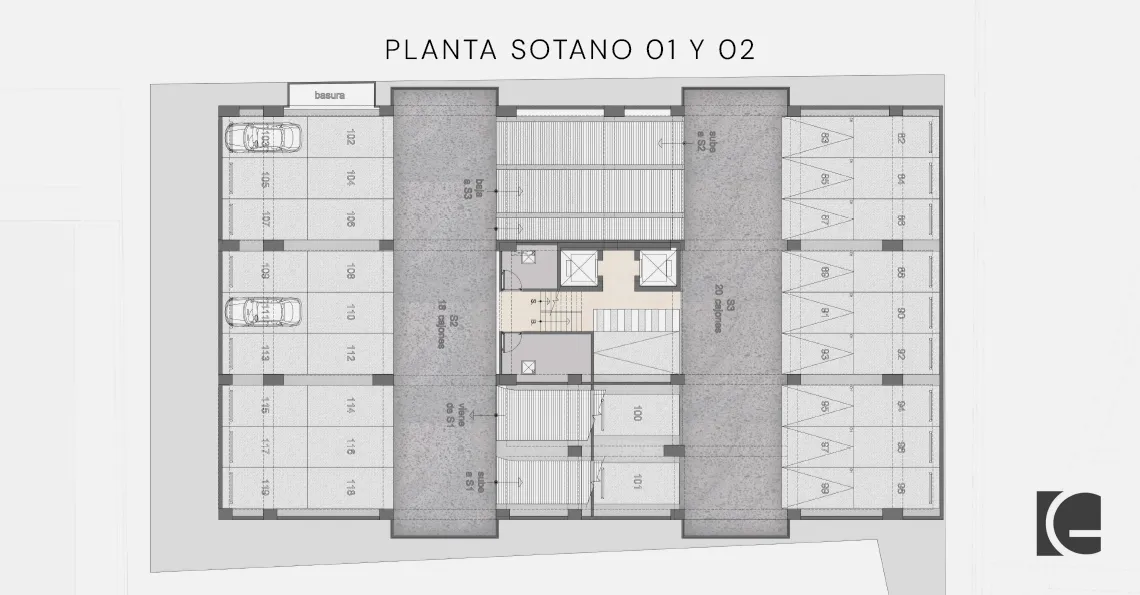 Sótano del edificio de departamentos de lujo Park Premier
