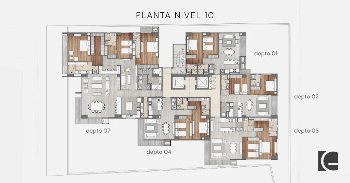 Plano del nivel 10 del edificio Park Premier